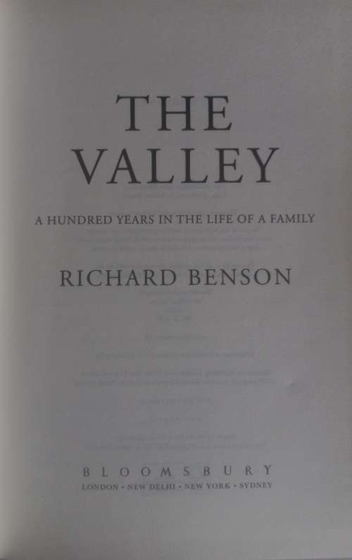 The valley: A hundred years in the life of a family by Richard Benson