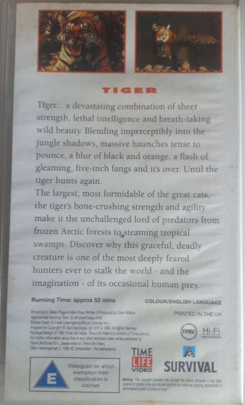 Predators of the wild: Tiger VHS