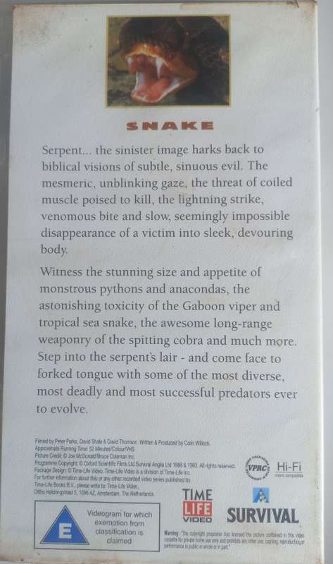 Predators of the wild: Snake VHS