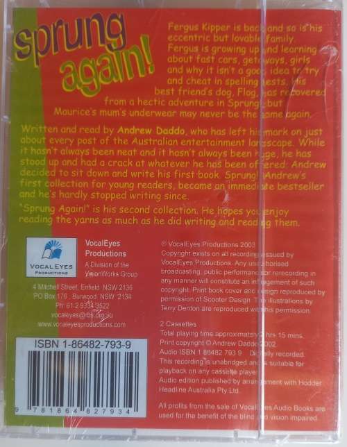 Sprung again by Andrew Daddo - Audiobook on tape *sealed*