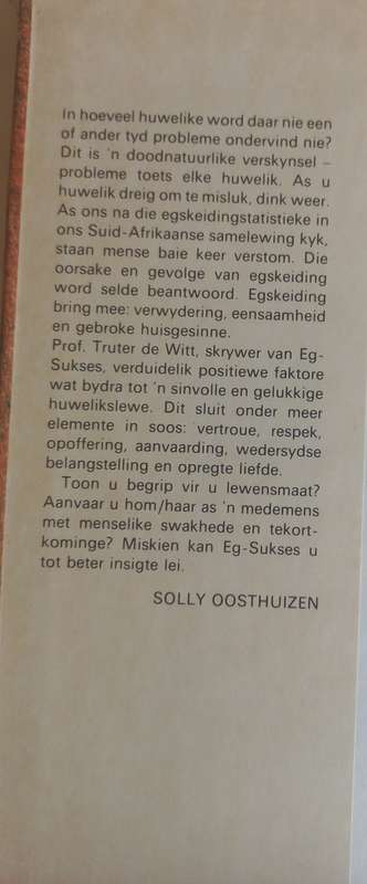 Eg-sukses deur prof Truter de Witt