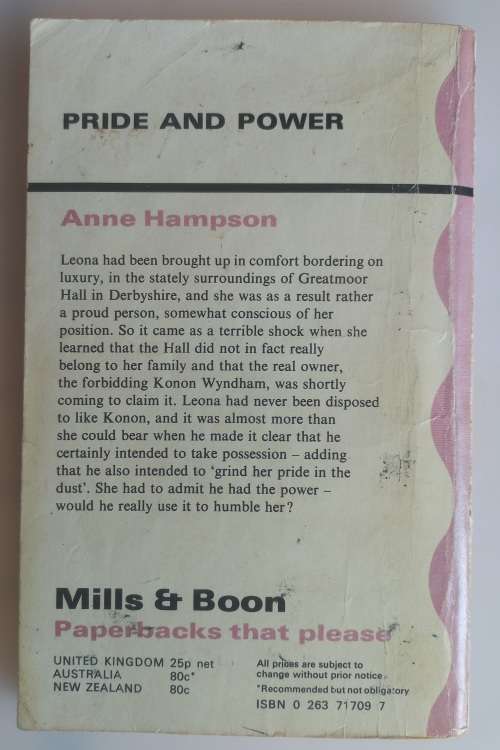 Pride and power by Anne Hampson (Mills & Boon)