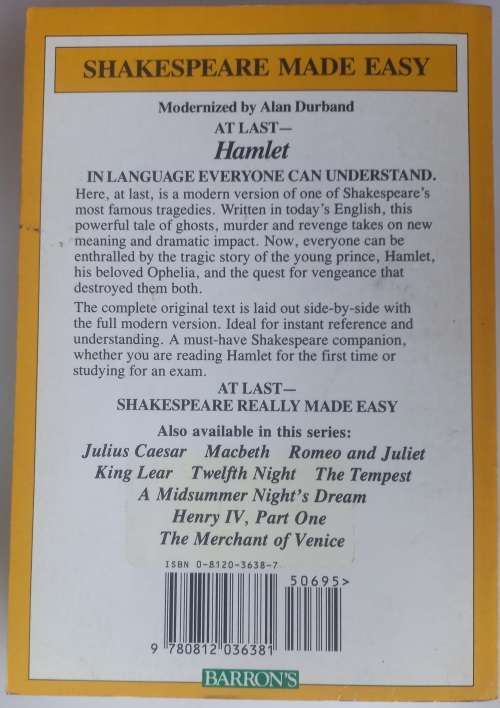 Hamlet (modern English version side-by-side with full original text) by William Shakespeare