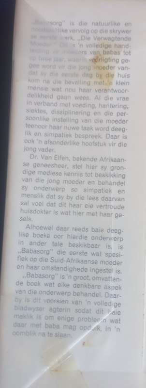 Babasorg deur dr Jan van Elfen