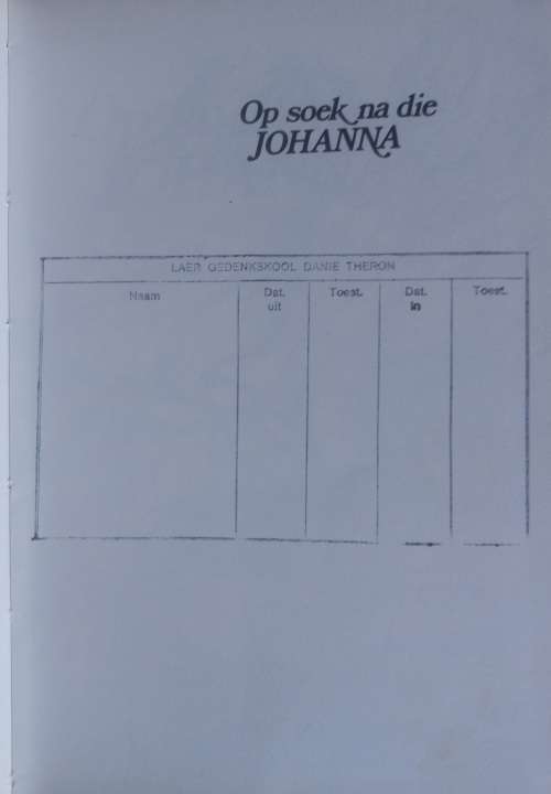 Op soek na die Johanna deur PJ Haasbroek