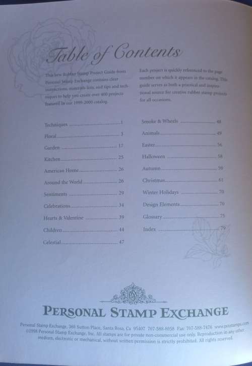 Personal stamp exchange rubber stamp craft project guide 1999-2000