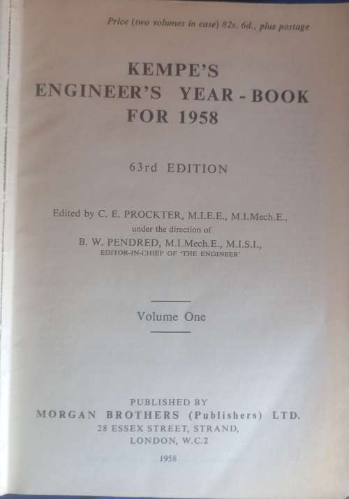 Kempe`s engineer`s yearbook 1958
