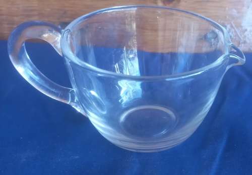 Small glass milk jug