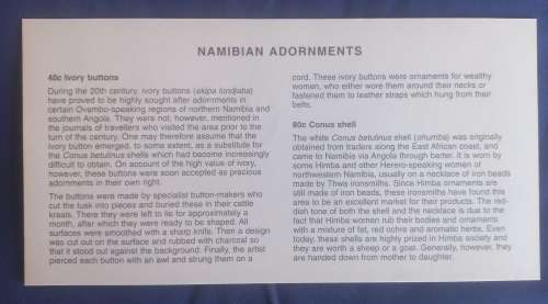 First day envelope: Namibian adornments