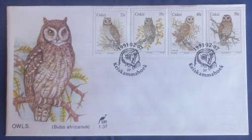 First day envelope: Owls Ciskei