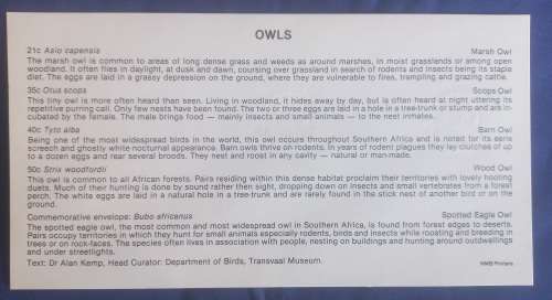 First day envelope: Owls Ciskei