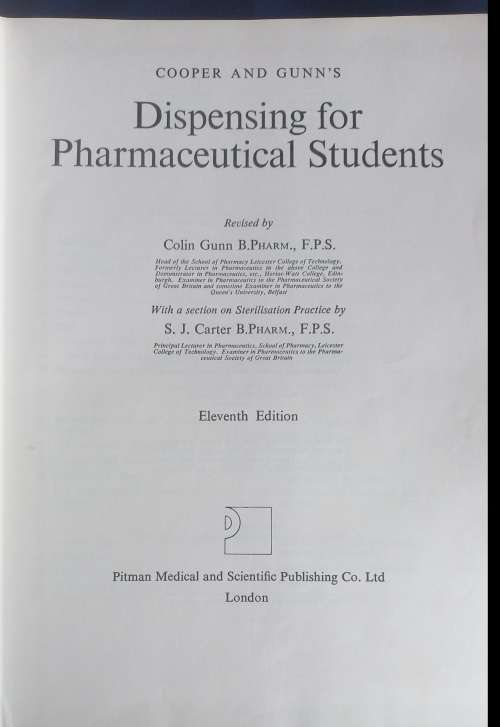 Dispensing for pharmaceutical students