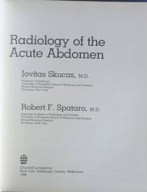 Radiology of the acute abdomen