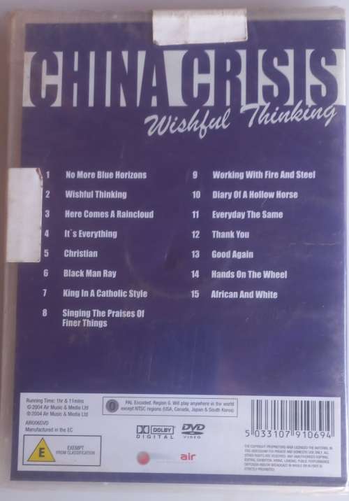 China Crisis - Wishful thinking dvd *sealed*