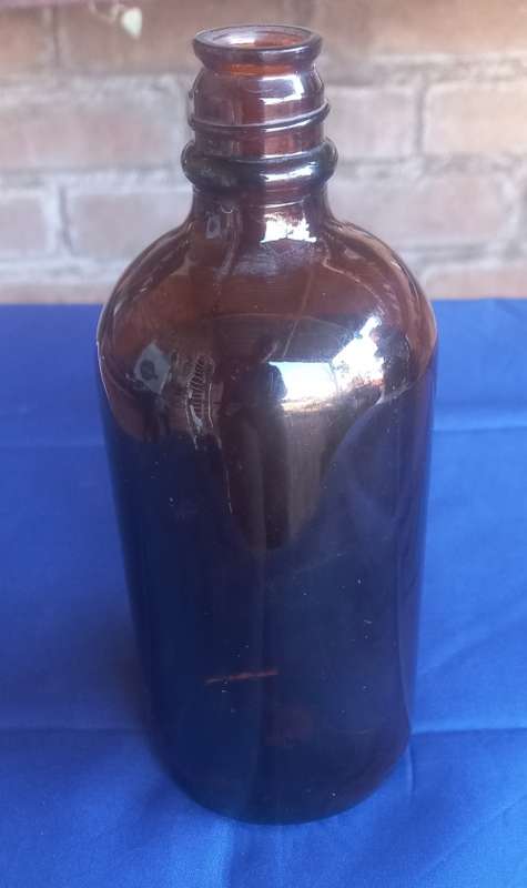 Vintage amber glass bottle