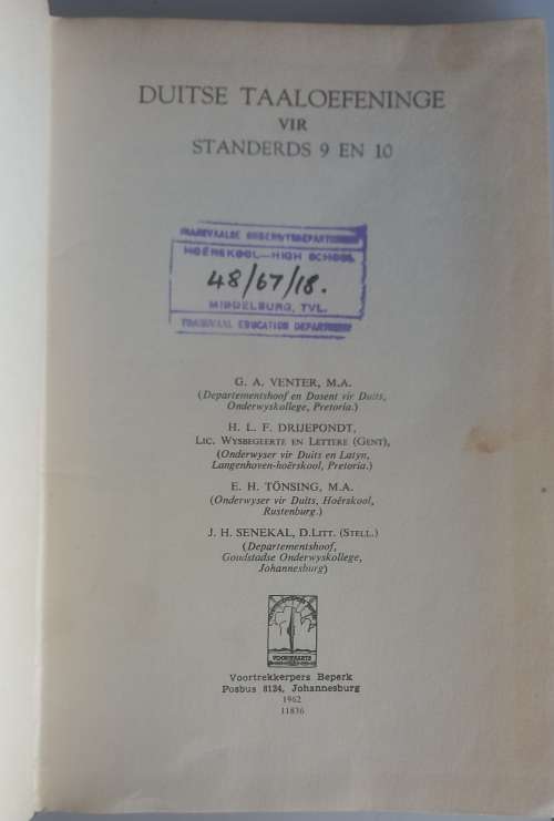 Duitse taaloefeninge standerds 9 en 10