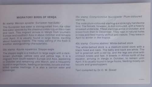 First day envelope: Migratory birds