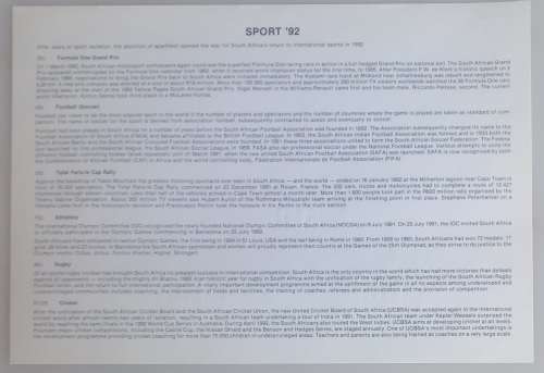 Sport `92 FDC