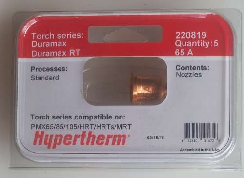 Hypertherm nozzles - 220819 Quantity: 5