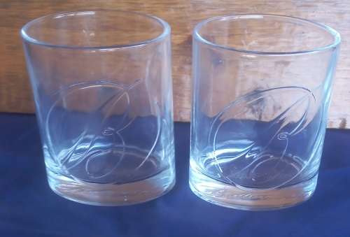 2 x Ballantine whisky glasses