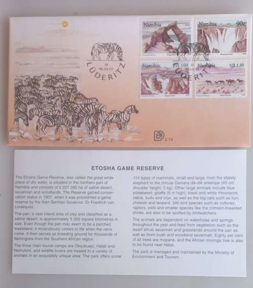 Etosha game reserve FDC plus original invoice
