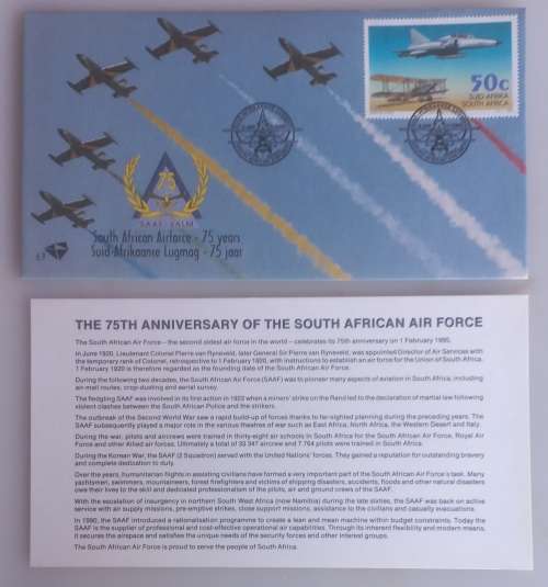 South African Airforce 75 years FDC