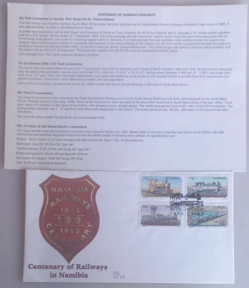 Centenary of railways in Namibia FDC