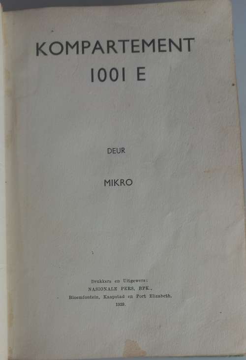 Kompartement 1001 E deur Mikro 1939