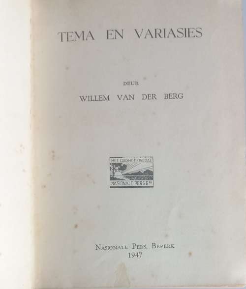 Tema en variasies deur Willem van der Berg