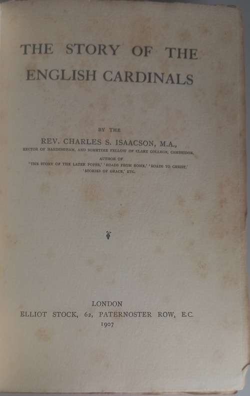 The story of the English Cardinals 1907