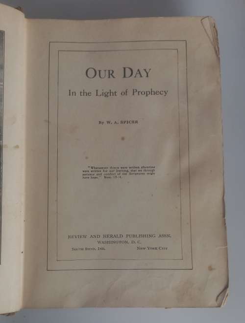 Our day in the light of prophecy 1918