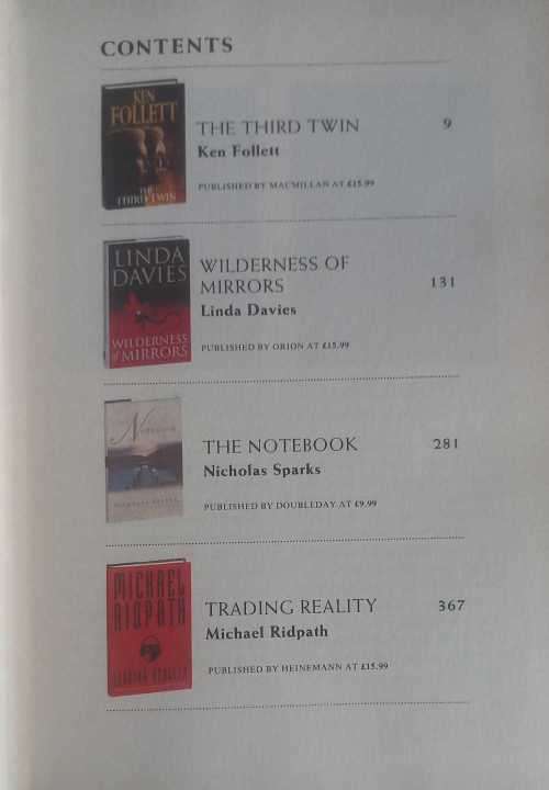 Reader`s digest condensed book: The third twin, Wilderness of mirrors, The notebook