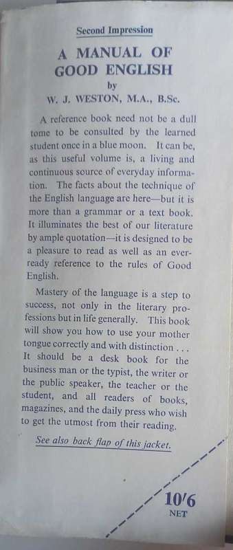 A manual of good English by WJ Weston