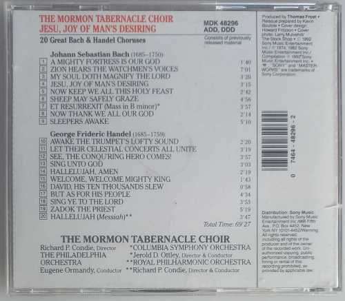 Mormon Tabernacle Choir - Jesu, joy of man`s desiring cd