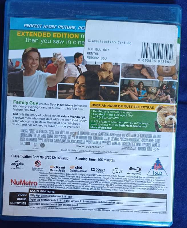Ted blue ray dvd