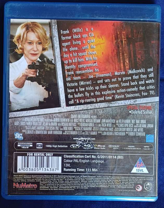 Red blue ray dvd