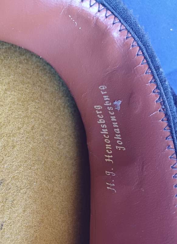 Antique HJ Henochsberg Johannesburg police hat