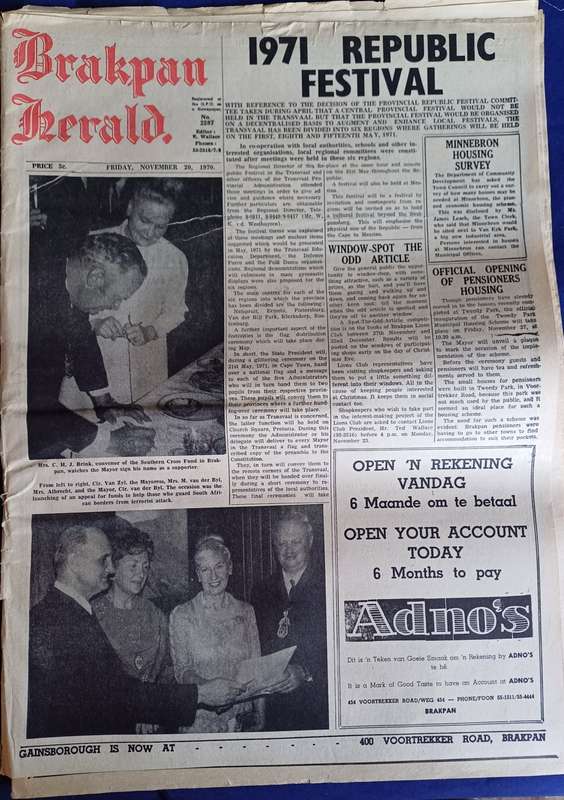 5 x vintage Brakpan Herald of the 70s