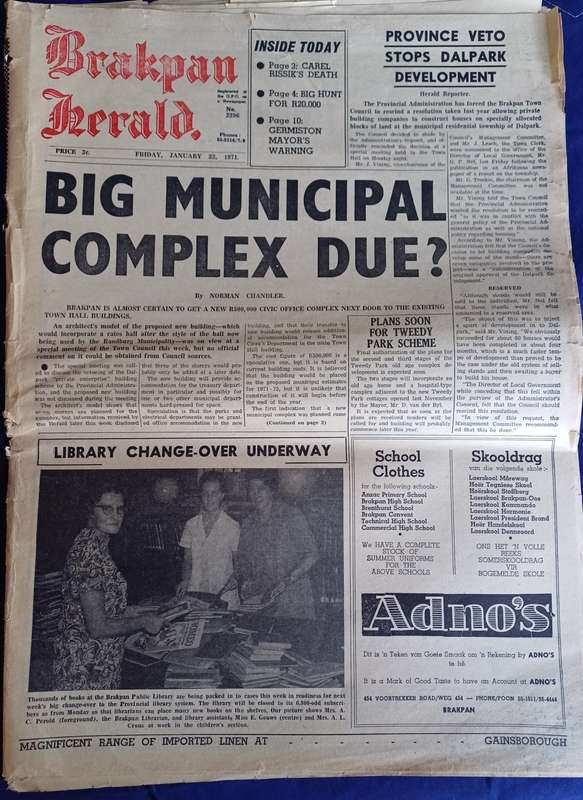 5 x vintage Brakpan Herald of the 70s