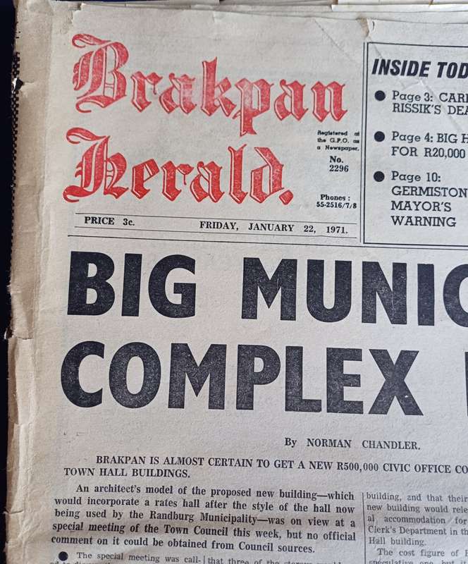 5 x vintage Brakpan Herald of the 70s