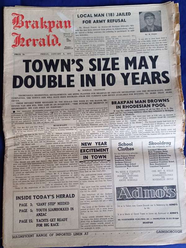5 x vintage Brakpan Herald of the 70s