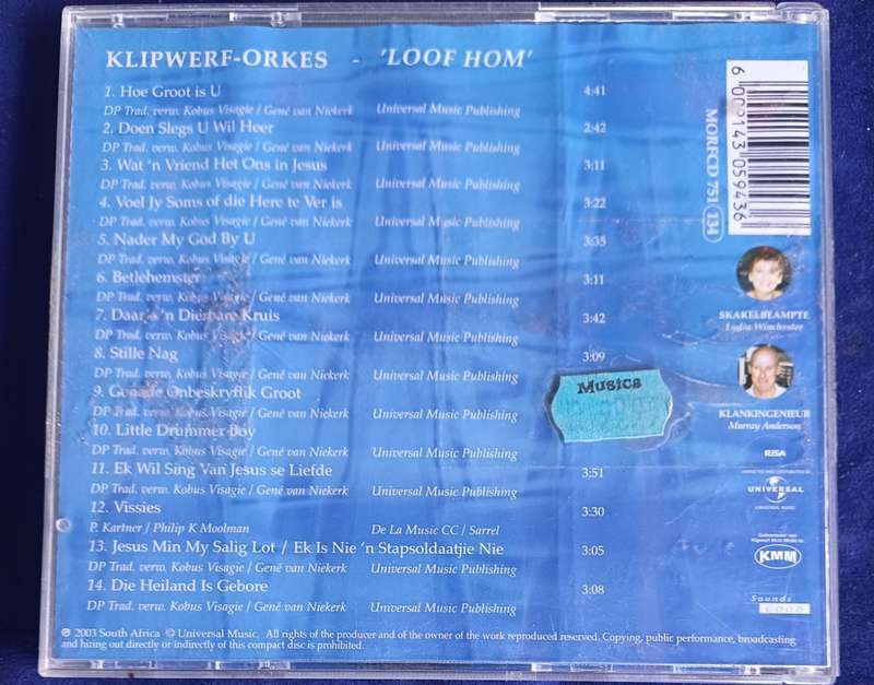 Klipwerf orkes - Loof Hom cd