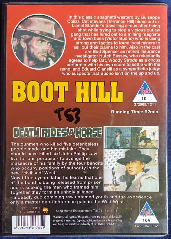 2 in 1 dvd set: Boot hill / Death rides a horse