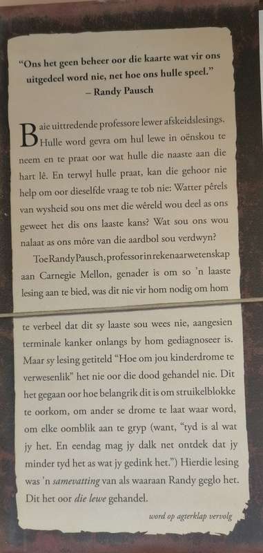 Die laaste woord deur Randy Pausch