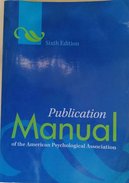 Publication manual of the American Psychological association