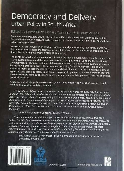 Democracy and delivery - Urban policy in South Africa