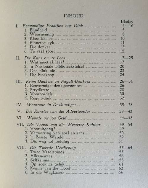 Dink vir jouself deur dr PC Schoonees 1940