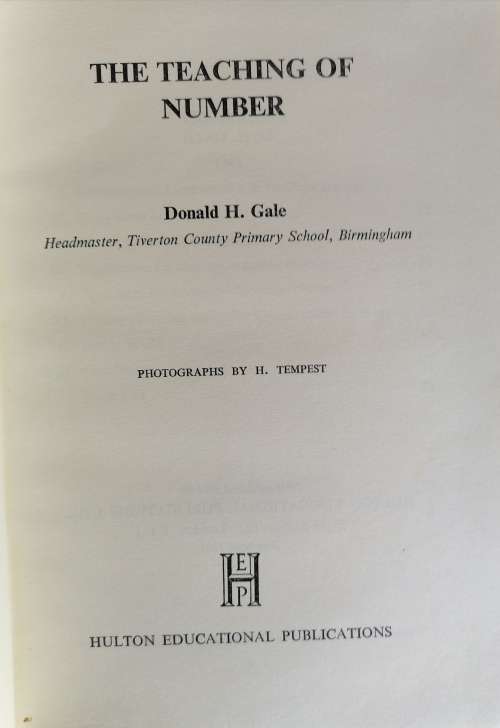 The teaching of number by DH Gale
