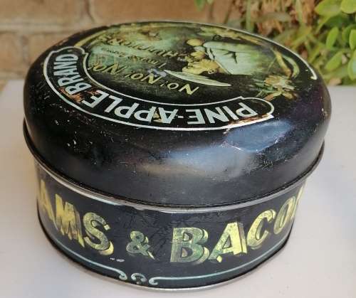 Very rare and old Hutton`s hams and bacon tin