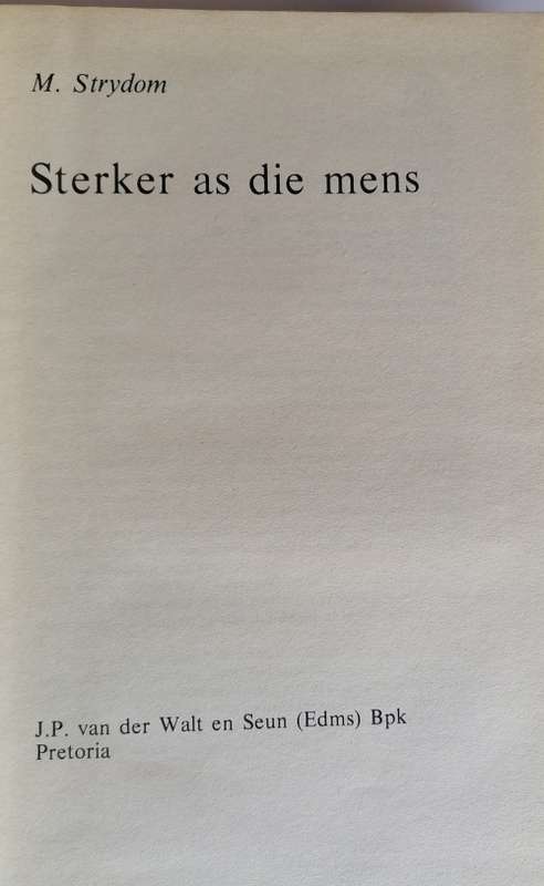 Sterker as die mens deur M Strydom